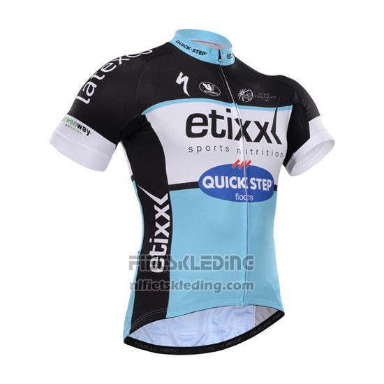 2015 Fietskleding Etixx Quick Step Zwart en Wit Korte Mouwen en Koersbroek
